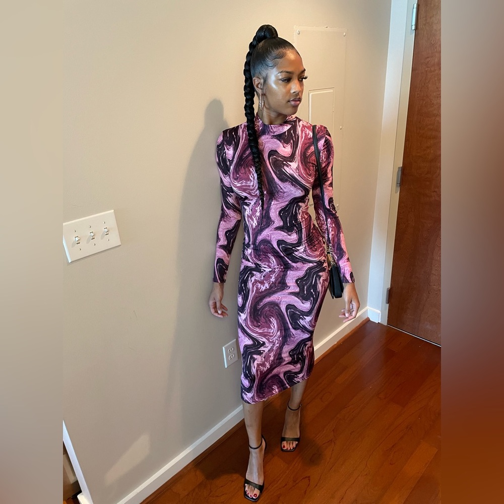 Purple and pink marble dress
